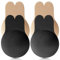 COMNICO Sticky Bra 2 Pair Adhesive Bra Breast Lift Tape Sticky Invisible Silicone Strapless Bras Removable Push Up Sticky Boobs for Women Lift up Cups Dresses (L/XL, Skin Color/Black)