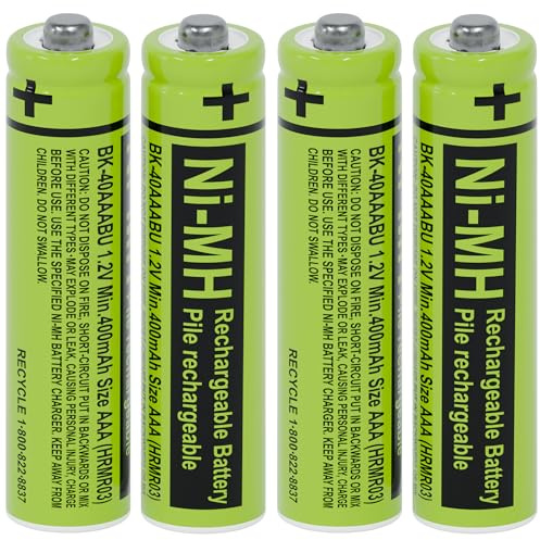 RocketBus 4 BK-40AAABU 1.2V 400mAh Ni-MH Rechargeable Battery Packs for Panasonic Cordless Phone System BK40AAABU