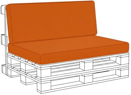 Kosiproducts Pallet Seating Pads & Back Cushions Water Resistant Soft Polyester (Seat Only, Orange)