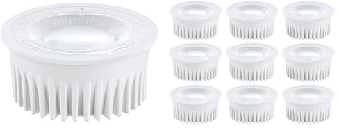 SEBSON LED Modul 230V warmweiß - Energieeffizienzklasse A - LED Leuchtmittel 2,5W 3000K 450lm, ersetzt GU10 MR16 Deckenspot 50W - 10er Set - Einbaustrahler flach ø50x26mm