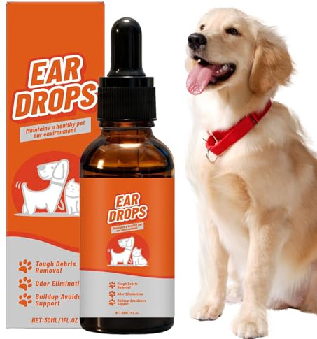 Generisch Ohrentropfen für Hunde - 30 ml Natürliche Tropfen zur Juckreizpflege,Sanfte und schonende Reinigung der Hundeohren | für Katzen und Kitten zur Pflege bei Juckreiz, Reizung Wachsansammlung