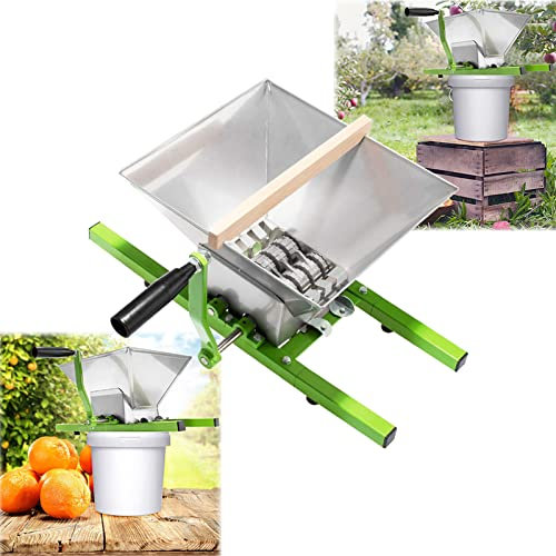 LZQ 7L Obstmühle Edelstahl Beerenmühle Apfel Apfelpresse Traubenmühle Maischemühle Mühle Obstpresse mit Handkurbel