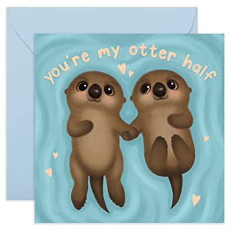 CENTRAL 23 Alla hjärtans dag & jubileumskort - 'You're My Otter Half' - söt födelsedag & bröllopskort - perfekt för pojkvän eller flickvän