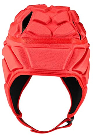 Perfeclan Casco Protettivo da Portiere di Calcio da Rugby Imbottito in Eva Regolabile, Casco Protettivo per La Testa Morbida per Bambini, Giovani E Adulti Unise - Rosso L