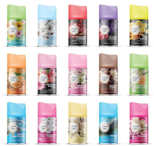 12x Fresh Line MIX PAKET Lufterfrischer für Automatische Duftspender Fresh Matic Max je 250ml passend für alle Maschinen