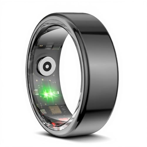 Smart Ring Health Tracker, IP68 Vattentät Bärbar Fitness Tracker Ring för Kvinnor och Män, Fitness Sömnpuls Blodoxygen Tracker Ring Stegräknare med APP för Daglig Användning