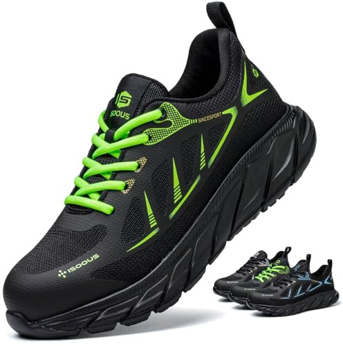 Scarpe Antinfortunistiche Uomo Leggere Scarpe da Lavoro Donna Comodo con Punta in Acciaio Antiscivolo Scarpe Sicurezza Verde 45