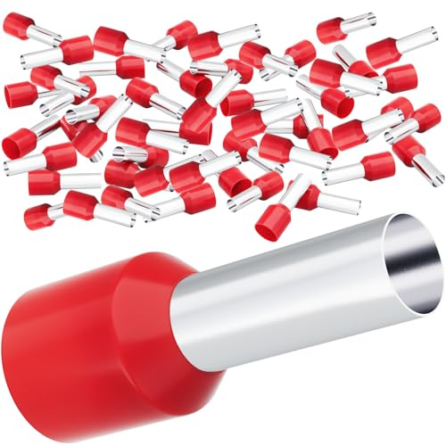 HOLMOL Manicotti terminali 1 mm², 150 pezzi 1 mm2 terminali isolati | Terminali 1 mm2 lunghi 1 mm2, set di manicotti terminali per collegamento filo (1 mm² x 8 mm)
