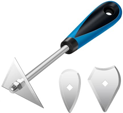 DEKEones 8-Inch Shave Hook Paint Scraper, Stainless Steel Paint Stripper Tool with Replacement Blades (Triangle + Combination + Heart), Paint Scraper Tool & Paint Remover Tool for Home Improvement