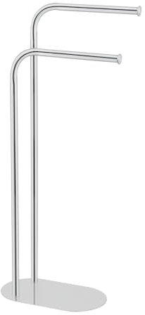 Porte-Serviettes Mod. Levante Support Serviette et Manteaux autoportant Design Salle de Bain en Acier Inoxydable 30x79x17 cm Argent Brillant