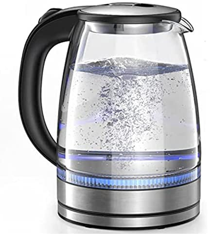 Kitchen Kettles Glass Kettle, Fast and Quiet Boil Auto Shutoff and Boildry Protection Cordless,with Stainless Steel Filter Inner Lid and Bottom 1550W 1.7 L