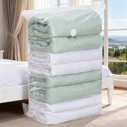 GUDELAK 2 Packs Extra Large Vacuum Storage Bags [100 x 80 cm], XXL Vacuum Bags for Storage Airtight Space Saver Jumbo Vacuum Storage Bags for Duvets Clothes Travel