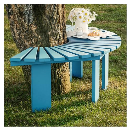 BZJPRFC Banco De Árbol Semicircular, Muebles De Exterior, Asiento Decorativo, Soporte For Flores For Jardín, Balcón, Combinación De Formas Libre, Capacidad De 400 Kg(Blue)