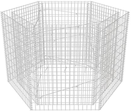 vidaXL Gabione Hochbeet Sechseckig Blumenkasten Drahtkorb Steinkorb Pflanzkorb