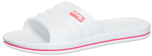 Brandsseller Ciabatte da bagno da donna, con strisce laterali sulla suola, bianco, 37 EU