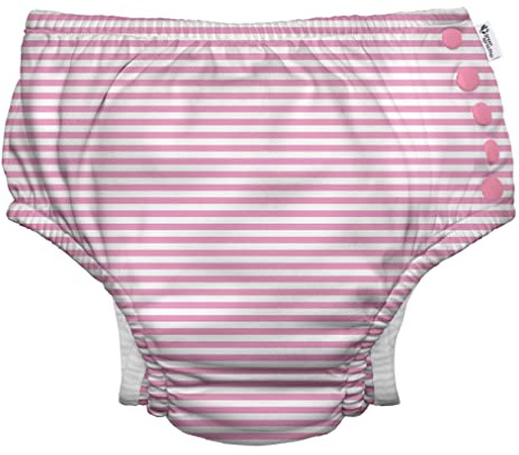 green sprouts - Eco snap Swim Diaper with Gussets - Light Pink Pinstripe - 6mo (3-6m)