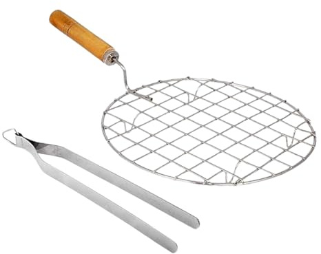 Jali - Set di 2 pinze per arrosto in acciaio inox, con pinza per ghiaccio (2 pezzi)