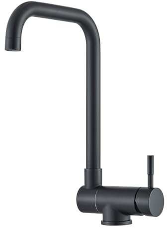 Vorfenster Wasserhahn Küche Schwarz Hochdruck Küchenarmatur Schwarz Mischbatterie Küche Einhebel Flexible Armatur Küche 360° Drehbar Edelstahl