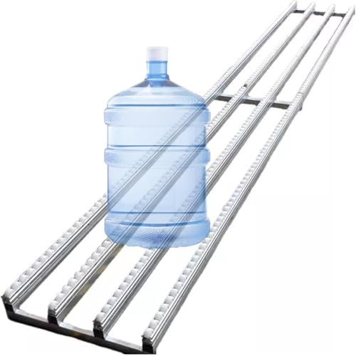 WaiDXn Mesa transportadora de rodillos sin alimentación, rodillo de plástico ABS, sótanos de almacenes, se puede empalmar (4 toboganes, 100 cm de largo)