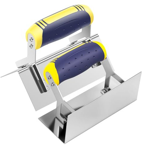 Juego de 2 paletas de esquina de acero inoxidable para interior y exterior, con mango suave, espátula de esquina interior y exterior, masilla de esquina para trabajos de albañilería, nivelación,