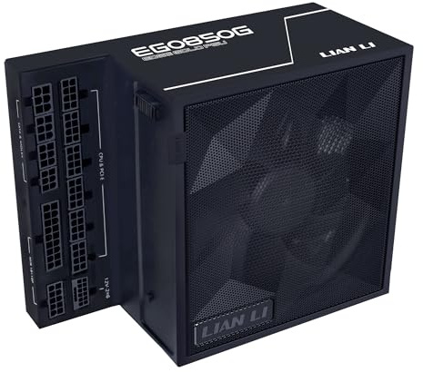Lian Li EDGE Gold 850W PC Power Supply Black, 850 Watt ATX PSU, PCIe 5.1, ATX 3.1 PSU | 80 PLUS Gold, modular, Sleeved Cable Kit, 12VHPWR for NVIDIA RTX, quiet fan