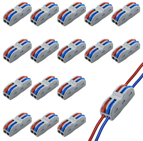 Huybaa 16 Pcs Bornes de Connexion,SPL-2 connecteur electrique rapide,Conducteur Compact Fils Connecteurs,domino electrique,bornier electrique de Fil de Câble Peut Être Librement Combiné
