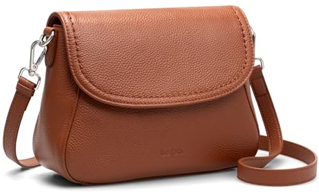 befen Bolsos Bandolera de Cuero Auténtico para Mujer con Protección RFID - Bolso Medio Tipo Silla de Montar - Bolso de Cruz