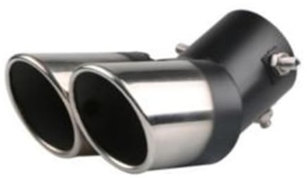 DBSKJMRFT Terminale Scarico Auto Doppio Curvo, per Fiat 500L 2012-2022 marmitta Sportiva Tuning Acciaio Inossidabile Posteriore Tubo silenziatore,A