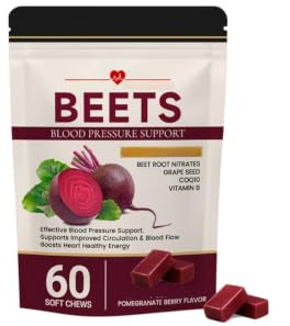 Rödbetstuggtabletter – Stödjer cirkulation och energi, 60 st | Rödbeta, CoQ10, B-vitaminer, druvkärneextrakt. Granatäpple. Stödjer energi och uthållighet