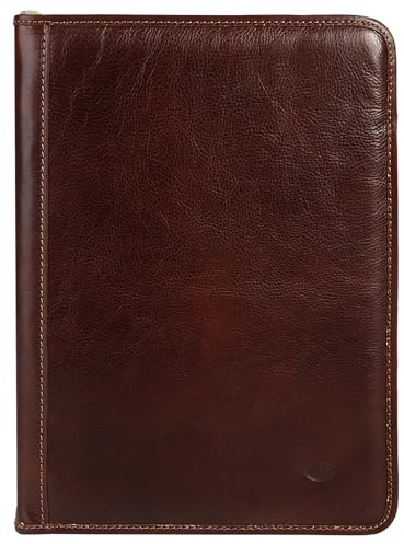 PIKÉ Konferenzmappe Echt Leder Herren Made in Italy Aktentasche | Ledertasche für A4 Unterlagen | Business Dokumentenmappe 017598