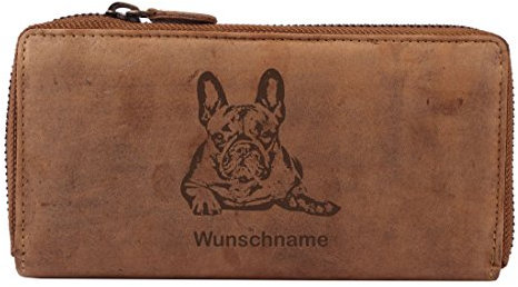 Greenburry Portemonnaie Frauen Geldbeutel mit Motiv Französische Bulldogge inkl. Wunschnamen