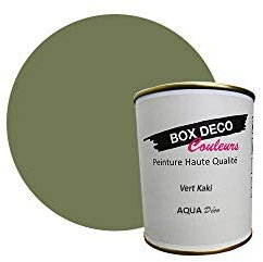 BOX DECO COULEURS Peinture murale acrylique aspect velours Aqua Déco - 750ml, Vert Kaki