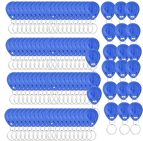 100Pcs RFID-Transponder-Schlüsselring, Imprägniern Intelligenten Nähe 125KHz RFID Karten Umbauzeichen Schlüsselketten Schlüsselanhänger Leser, Handelstür Zugriffskontrollsystem