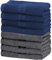 NatureMark 8er Pack Handtücher, 100% Baumwolle, 50 x 100 cm, Handtuch Set Navy/Anthrazit
