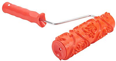 Utoolmart Home-Wand-Gummi-Farbroller, 175 mm, gemusterte Farbrolle für Wanddekoration, Rissmuster, Malwalze, EG156T Holzmaserung, Malwalze, mit rotem Kunststoffgriff, 1 Stück