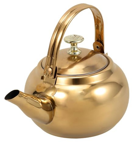 YARNOW - Bollitore da tè a fischio, in acciaio inox, teiera, bollitore per acqua calda, bollitore con manico per piano cottura a gas