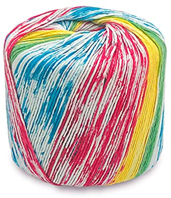 jiuzcare virkade garn 133 m 100% bomull färgglatt virkgarn bomull strumpull regnbåge garn bomullstråd broderi gradient bomullstråd handstickat garn flerfärgad bomullstråd [45# neon]