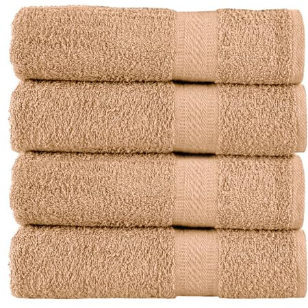 Sweet Needle 4er-Pack große Badetücher (70 cm x 140 cm) –100% Luxus-Baumwolle, Hotelqualität, sehr saugfähig für Badezimmer, Dusche, Strand und den täglichen Gebrauch (Leinen)