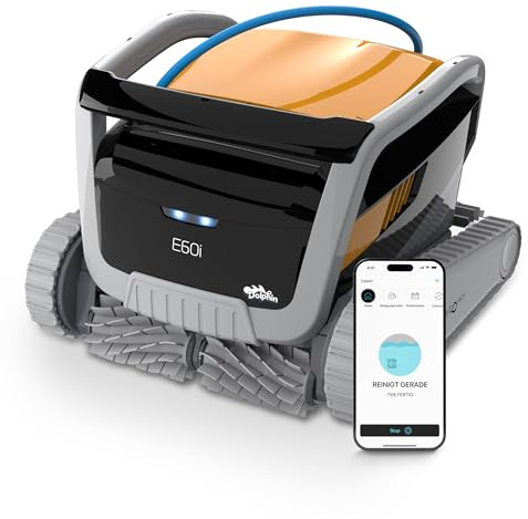 Dolphin E60i Automatischer Poolreiniger Poolroboter mit Kabel - Boden, Wasserlinie und Wandreinigung - Kontrolle mit app, Eingelassene Pools bis zu 15 m