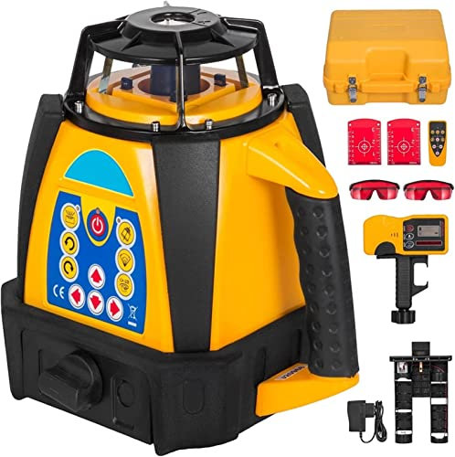 Kit de Niveau Rotatif à 360 degrés, Dispositif de nivellement Rouge, Instruments de Mesure numériques à nivellement Automatique, Plage de 500M, Outils de Construction