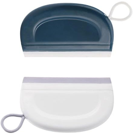 2 x Shower Squeegee, Shower Scraper, Shower Squeegee Mini, Window Squeegee Flexible Silicone Window & Glass Wiper for Shower Doors, Bathroom, and Kitchen