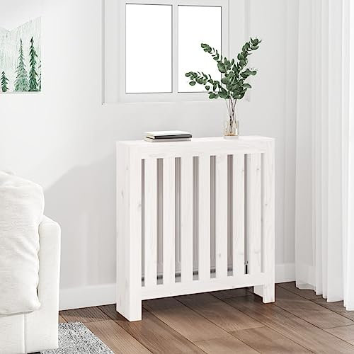 Heizkörperverkleidung Holz, Heizkörperverkleidung Weiß 79,5x19x84 cm Massivholz Kiefer Heizkörperabdeckung Heizungsabdeckung Heizung Heizkörper Abdeckung