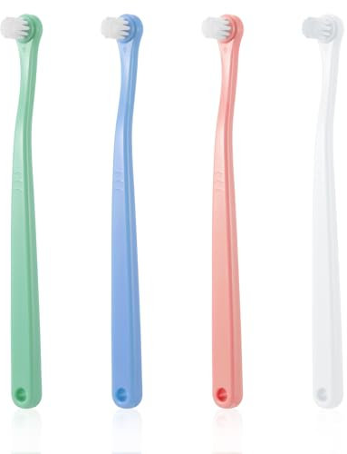 Kleine Hundezahnbürste, Katzenzahnbürste, Mini-Kopf, Hundezahnbürste, Tiefenreinigungsset für Welpen, Kätzchen, kleine Hunde und Katzen, tragbar, einfach zu bedienen, 5 Stück