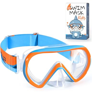 Supertrip Lunettes de Natation pour Enfants de 6 à 14 Ans,avec Masque de plongée en Verre trempé,Masque de plongée avec Tuba pour garçons et Filles,Piscine,Plage