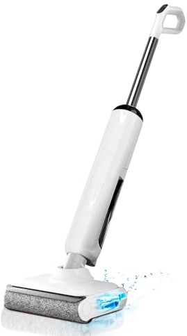 Wet Dry Vacuum Cleaner, 23KPa Cordless Vacuum Mop Combo for Hard Floors, 180° Lay-Flat Design with Edge Cleaning, Self-Cleaning Floor Washer, Up to 45 Min Runtime, LED Display & Voice Prompts