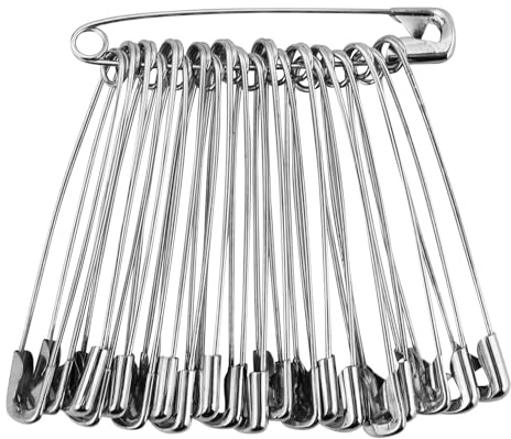 30 spille di sicurezza grandi 8,5 cm, in metallo ad alte prestazioni, per lavori di bricolage, coperte, materassi, vestiti, gioielli, oggetti d'attività/argento