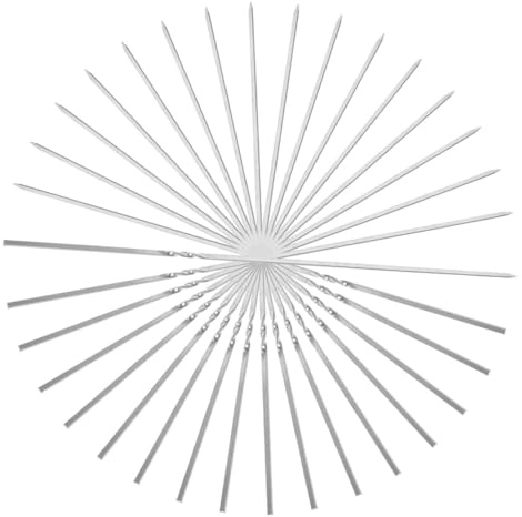 NOLITOY 20piezas Brochetas De Kebab De De Acero Inoxidable Brochetas Para Asar Reutilizables Para Carne y Verduras Barbacoas