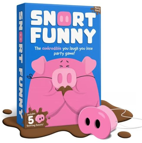 Generisk Snort Funny – partyspel skrattar du förlorar 150 uppgifter kort 5 grisar 60 lerchips roligt familjespel 2–8 spelare från 8 år familj vänner par spel