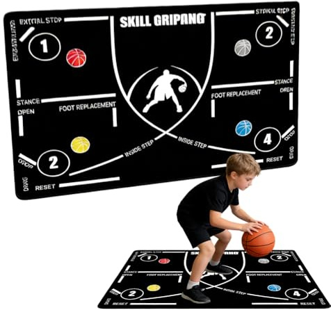Tappetino da allenamento per pallacanestro, antiscivolo, per sport, step, grande formato, silenzioso, per l'allenamento a casa