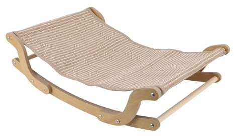 ZDETGU Rascador y Tumbona para Gatos, Hamaca de Madera, Cama para Mascotas para Varios Gatos, Almohadilla para Rascar de Cáñamo Que Protege los Muebles, Lugar de Descanso para Felinos de Interior